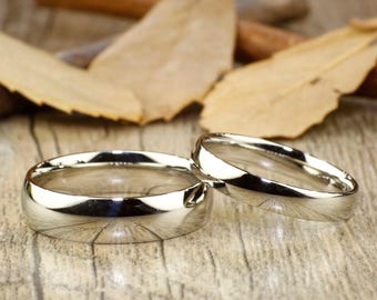 Handmade Plain Groom & Bride Eternity ring Wedding Bands Titanium Couple Rings