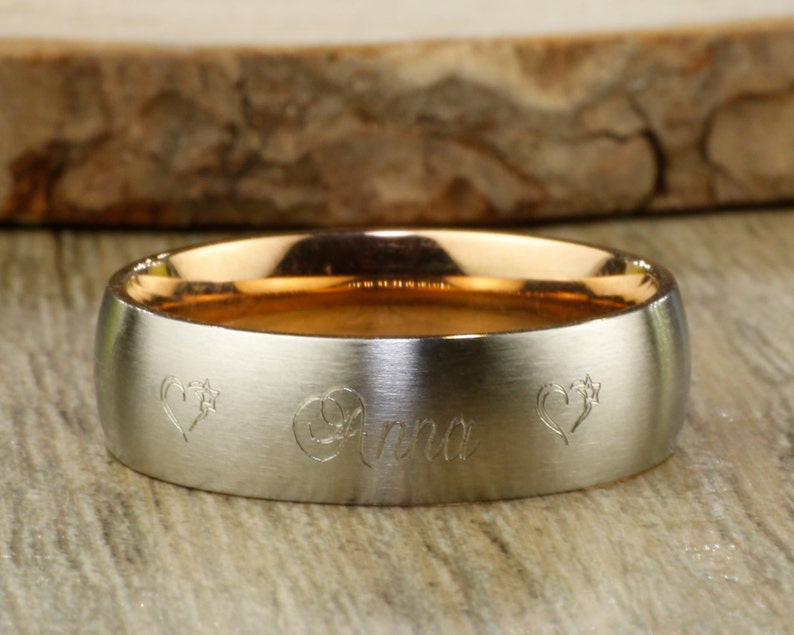 Men Ring Anniversary Ring Couple Ring Handmade Rose Gold Customized Matte Wedding Band Titanium Ring