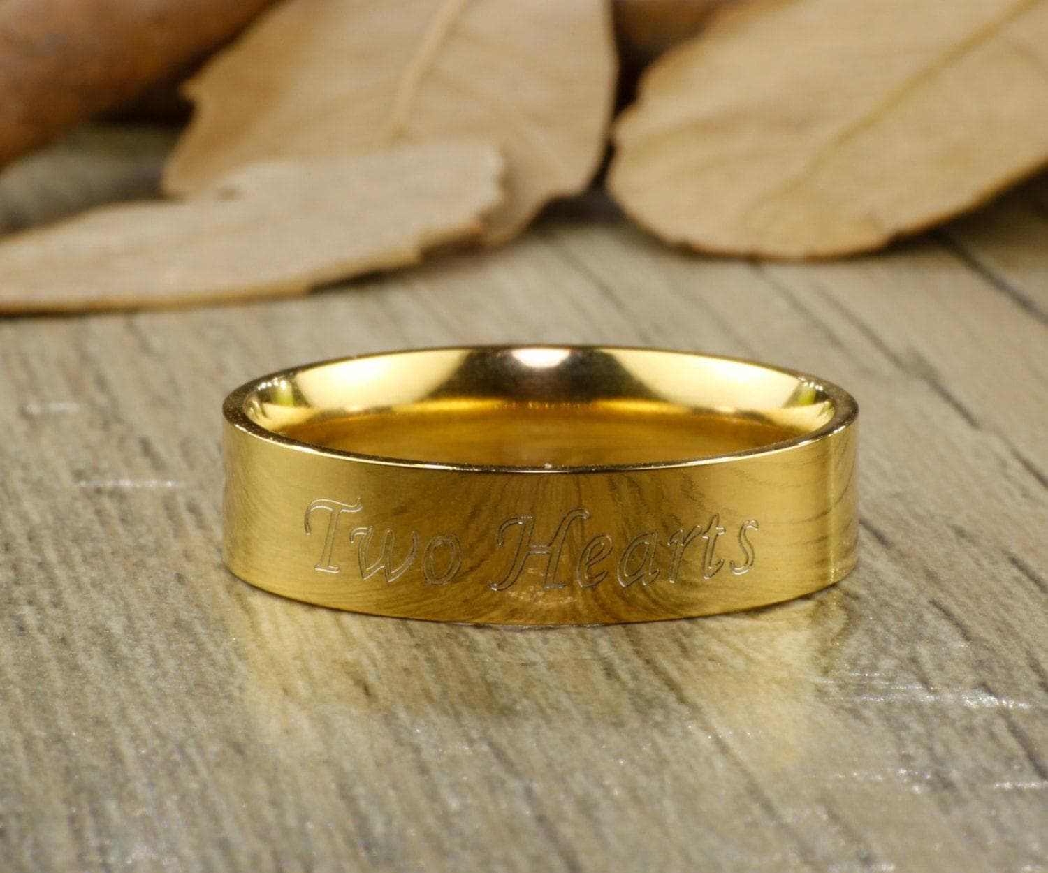 Custom Double Color Couple Rings - Titanium Stainless Steel Promise Rings With Engraving - View #3
