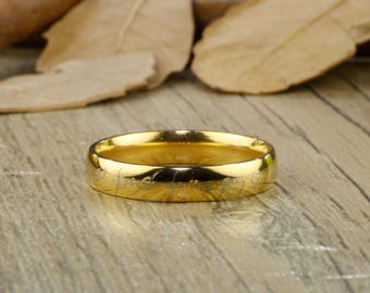 Personalize PROMISE RING , Gold Titanium Rings 4mm