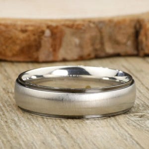 Handmade Dome Matte Wedding Band, Men Ring, Couple Ring, Titanium Ring, Anniversary Ring