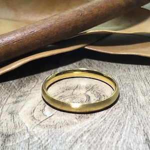 Handgemaakte gouden koepel Plain Matt Bridal Ring, Ring, bruiloft Band, vrouwen Ring, beloven paar Ring, Titanium Ring, verjaardag Ring 3mm