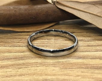Handmade Dome Plain Polish Wedding Band, Women Ring, Couple Ring, Titanium Ring, Anniversary Ring, Promise Ring, Bridal Ring, Bride Ring 3mm
