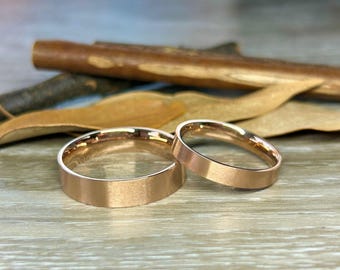 Alliances assorties unies pour lui et pour elle, ensemble de bagues pour couple, ensemble de bagues en titane, ensemble de bagues d'anniversaire