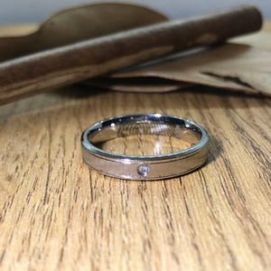 Your Actual Finger Print Ring Handmade Personalised Women Ring Silver CZ Diamond Titanium Ring Promise Ring Anniversary Gift Dome Shape 4mm