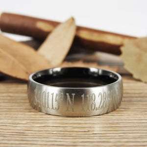 Latitude Longitude Ring, Coordinate Ring, Longitude Latitude, Personalized Ring, Personalized Jewelry,ring coordinates