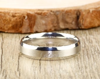 Handmade Silver Customized Matte Wedding Band, Women Ring, Couple Ring, Titanium Ring, Anniversary Ring