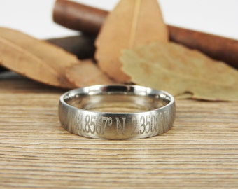 Latitude Longitude Ring, Coordinate Ring, Longitude Latitude, Personalized Ring, Personalized Jewelry,ring coordinates