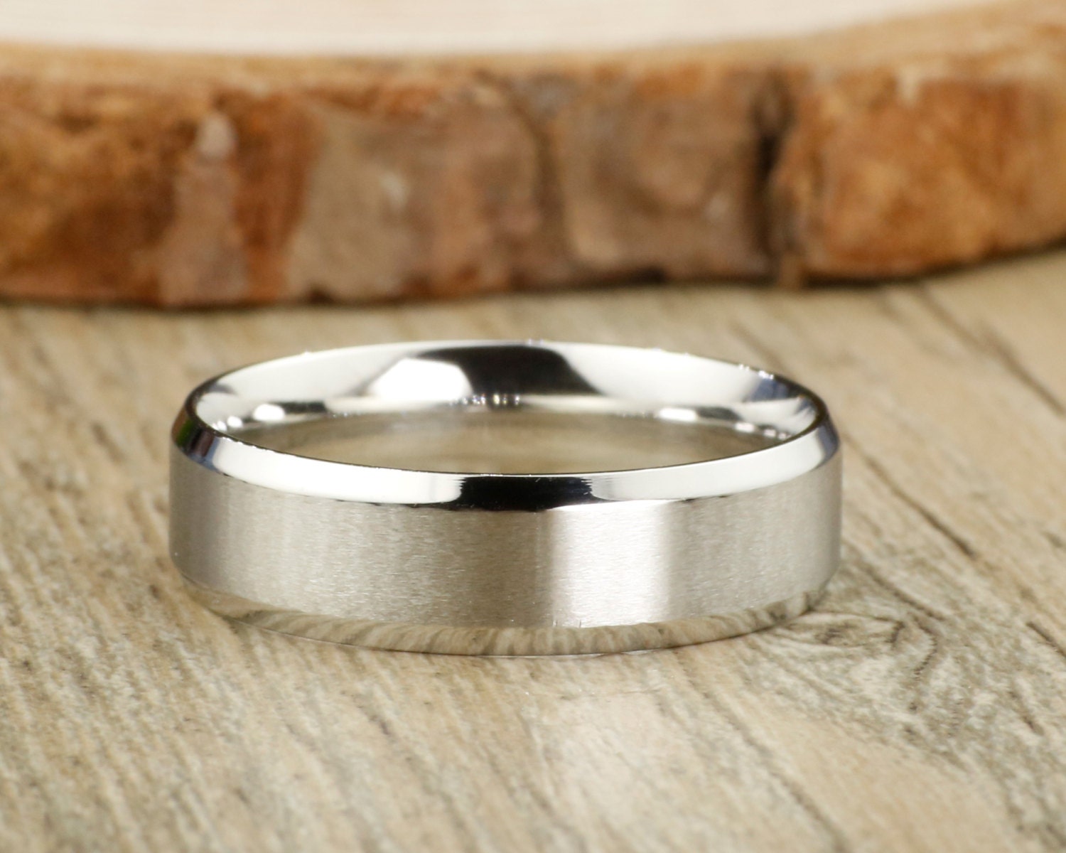 Handmade Matte Wedding Bands Couple Rings Set Titanium Rings | Etsy UK
