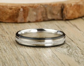 Handmade Black Bride Ring, Men Ring, Male Ring, Promise Ring, Wedding Band, Women Ring, Couple Ring, Titanium Ring, Anniversary Ring
