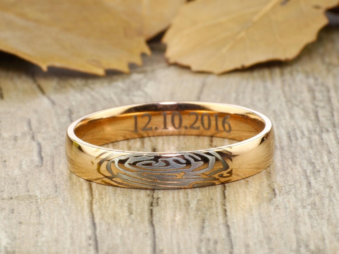 Ring Print Custom Your Actual Finger Print Rings, Thumb Print Rings WEDDING RING ...