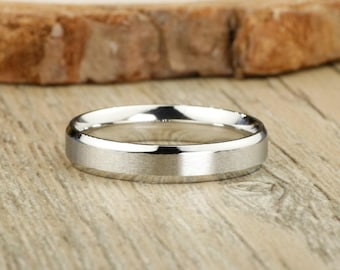 Alliance mate faite main, bague femme, bague couple, bague en titane, bague d'anniversaire, bague de promesse, bague de mariée, bague de mariée