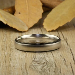 Handmade Dome Matte Wedding Bands, Couple Rings Set, Titanium Rings Set, Anniversary Rings Set image 3