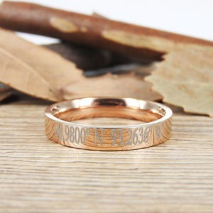 Latitude Longitude Ring, Coordinate Ring, Longitude Latitude, Personalized Ring, Personalized Jewelry,ring coordinates