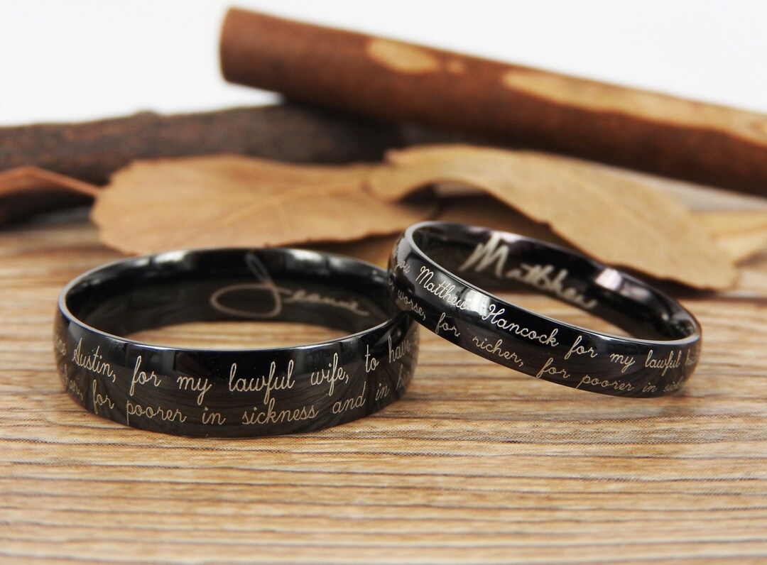 Handmade Your Marriage Vow & Signature Rings Wedding Rings - Etsy