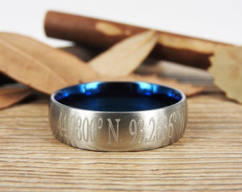 Latitude Longitude Ring, Coordinate Ring, Longitude Latitude, Personalized Ring, Personalized Jewelry,ring coordinates