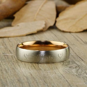 Handmade Rose Gold Customized Matte Wedding Band, Women Ring, Couple Ring, Titanium Ring, Anniversary Ring