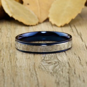 Christmas Gifts - Handmade Women Wome RINGS - Blue Diamond Titanium Rings 4mm