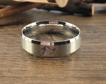 Handgefertigte Ring-Ihre Zeichnungen einzigartige Hochzeit Band Silber Titan Ehering Versprechen Ring paar Ring Herren Ring Matt abgeschrägte Form 7mm