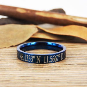 Latitude Longitude Ring, Coordinate Ring, Longitude Latitude, Personalized Ring, Personalized Jewelry,ring coordinates