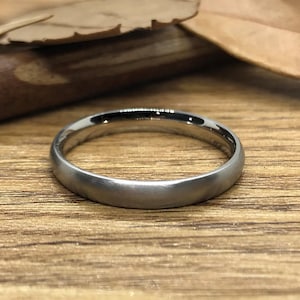 Handmade Dome Matte Wedding Band, Women Ring, Couple Ring, Titanium Ring, Anniversary Ring, Promise Ring, Bride Ring 3mm