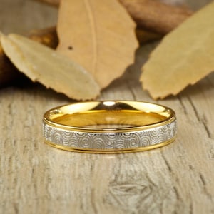 Christmas Gifts - Handmade Men Wome RINGS - 18K Gold Diamond Titanium Rings 4mm
