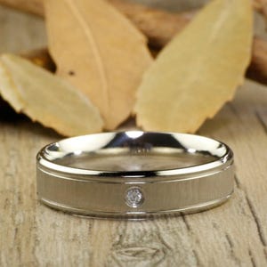 WEDDING RING - Special Valentine&#39;s Day gift Diamonds  Titanium Rings 6mm width