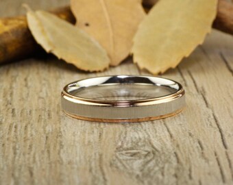 Handmade Rose Gold Matte Wedding Band, Women Ring, Couple Ring, Titanium Ring, Anniversary Ring, Bridal Ring, Promise Ring