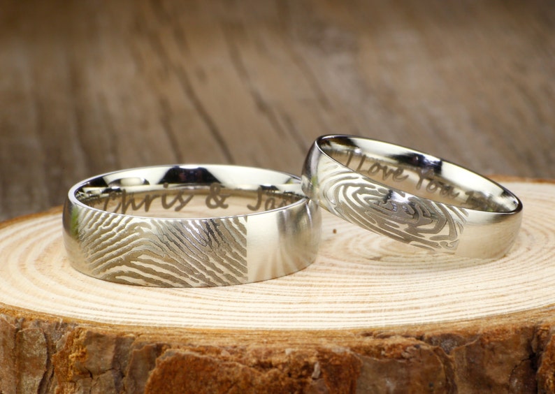 Your Actual Finger Print Rings, Custome Gifts His and Her Promis
