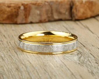Handmade Gold Matte Wedding Band, Women Ring, Couple Ring, Titanium Ring, Anniversary Ring, Promise Ring, Bridal Ring