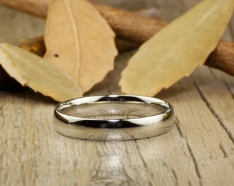 Handmade Dome Plain Polish Wedding Band, Women Ring, Couple Ring, Titanium Ring, Anniversary Ring, Promise Ring, Bridal Ring, Bride Ring
