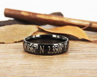 Latitude Longitude Ring, Coordinate Ring, Longitude Latitude, Personalized Ring, Personalized Jewelry,ring coordinates