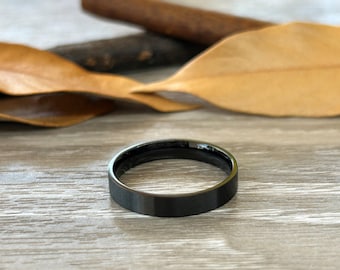 Handmade Flat Plain Matte Satin Wedding Band, Women Ring, Couple Ring, Titanium Ring, Anniversary Ring, Promise Ring, Bridal Ring