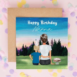Personalised Grandma Birthday Card, Happy Birthday Nanny Card, Nanna Birthday Card, Grandchild Birthday Card, Children's Birthday Cards #766