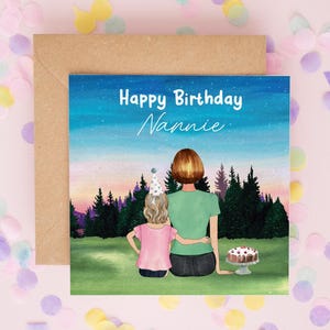 Personalised Grandma Birthday Card, Happy Birthday Nanny Card, Nanna Birthday Card, Grandchild Birthday Card, Children's Birthday Cards #765