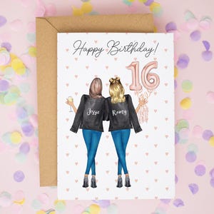 16.Geburtstagskarte, Nichte Geburtstagskarte, beste Freundin Geburtstagskarte, süße 16 Geburtstagskarte, Freundschaftskarte, 16.Geburtstag personalisiert #772