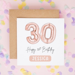 Personalised 30th Birthday Card, Best Friend Birthday Cards, Birthday Cards for Sister, 30th Birthday Cards, Personalised Birthday Gift #661