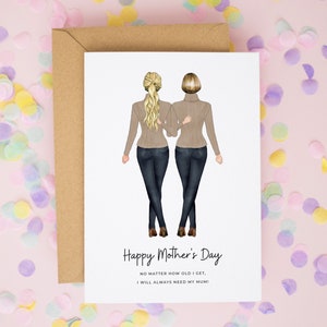 Personalisierte Muttertagskarte, personalisierte Mutter & Tochter Druck, alles Gute zum Muttertag, Karten für Mamas, Mamakarte, Muttertagsgeschenke #681