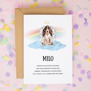 Cartes de décès d'un animal de compagnie, Cartes de sympathie, Cadeau pour la perte d'un animal de compagnie Chien, Cartes chien, Cartes Rainbow Bridge, Cartes Pensez à vous, Cartes chien personnalisées #726