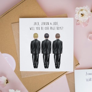 Will You Be Our Page Boys, Ring Bearer Card, Will You Be Our Ring Bearer, Little Brother Wedding Cards, Personalised Page Boy Cards #676