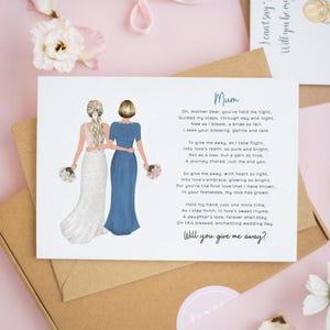 Mum Will You Give Me Away Card, Personalised Mother of the Bride Card, To My Mum On My Wedding Day, Will You Walk Me Down The Aisle #745