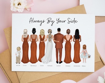 Bridal Party Card, To The Bride Card, Personalised Bridesmaid Proposal Card, Bridal Squad Card, Wedding Party, Bridesmaid Card Gift #654