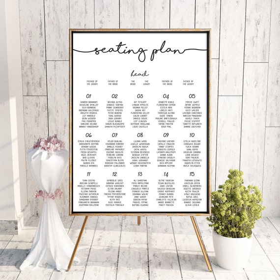 Wedding Seating Chart Foam Board