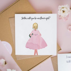 Will You Be Our Flower Girl, Personalised Flower Girl Proposal Card, Flower Girl Card, Thank You For Being Our Flower Girl, Junior Maid #525