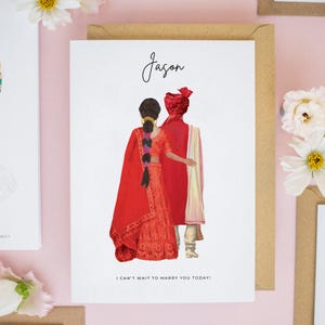 Personalised Groom & Bride Card, To My Groom On Our Wedding Day, To My Bride On Our Wedding Day, Pakistan Wedding Cards, Asian Wedding #801