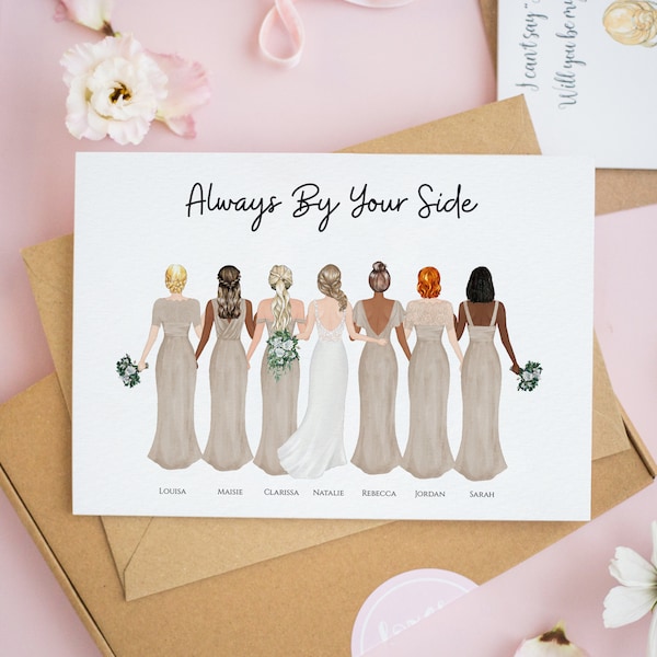 To The Bride on Her Wedding Day, Personalised Bridesmaid Proposal Cards, Will You Be my Bridesmaid Cards, Bridesmaid Cards, Bride Gift #604