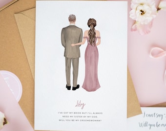 Personalised Groomswoman Card, Will You Be My Best Woman Card, Sister of the Groom Card, Girl Best Friend Cards, Mother of the Bride Cards