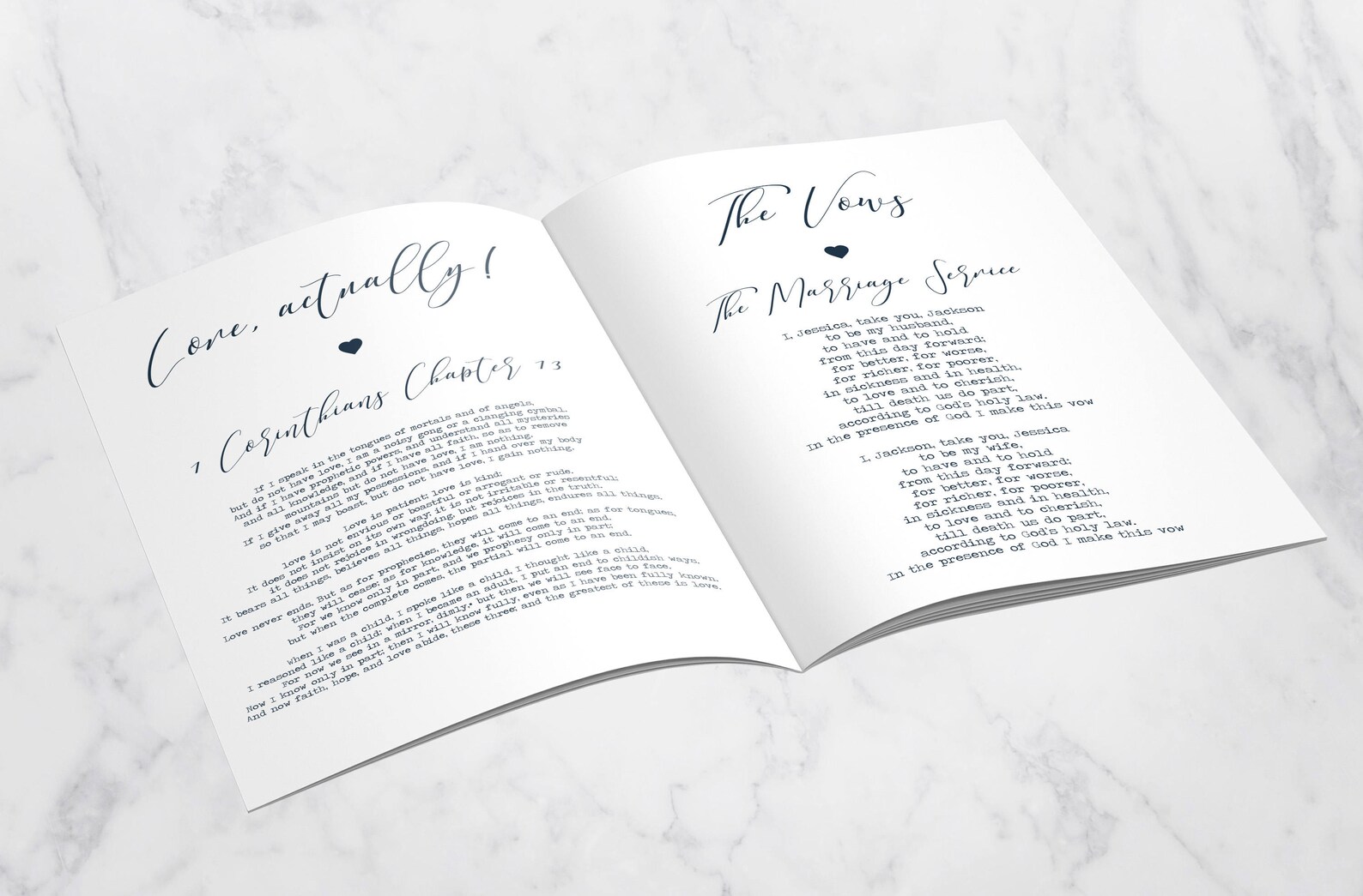 Wedding Order of Service Booklet Church Wedding Booklet - Etsy UK