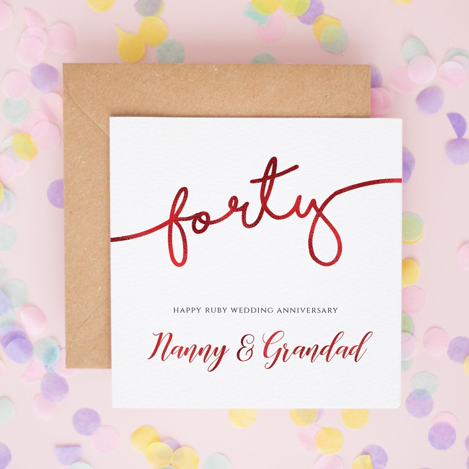 Personalised 40th Wedding Anniversary Card, Ruby Wedding Anniversary ...