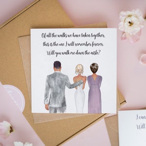 To My Parents on My Wedding Day, Will You Walk Me Down The Aisle, Mum & Dad Wedding Cards, Mom and Dad Wedding Day Cards #384